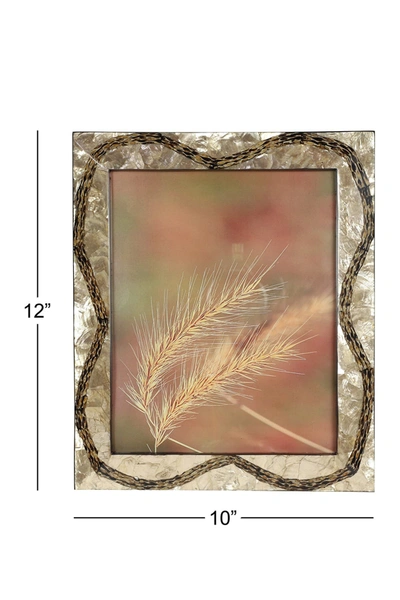 Willow Row Inlaid Vervain & Goldtone Capiz Shell Large Picture Frame In Brown