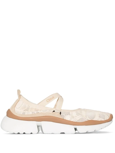 Shop Chloé Sonnie Chunky-sole Sneakers In Neutrals