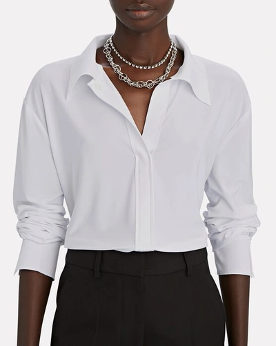 Shop Norma Kamali Boyfriend Nk Button-down Shirt In White