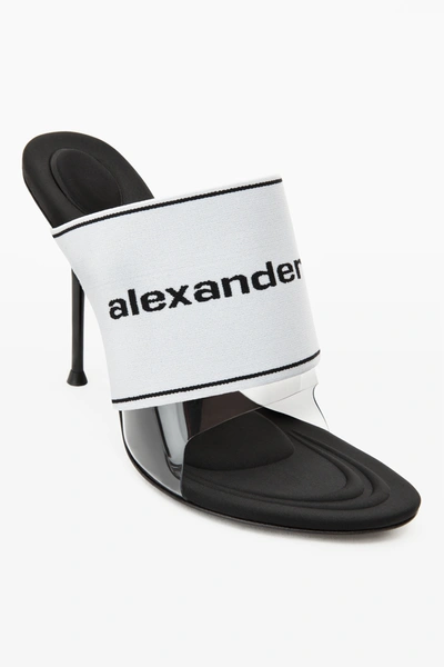 Shop Alexander Wang Sienna Mule In Logo Elastic Pvc In White