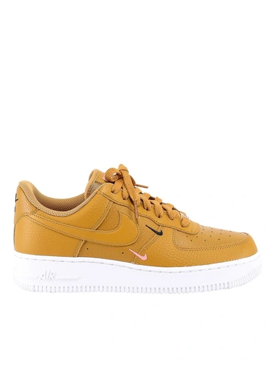 Shop Nike Air Force 1 Leather Sneakers In Yellow