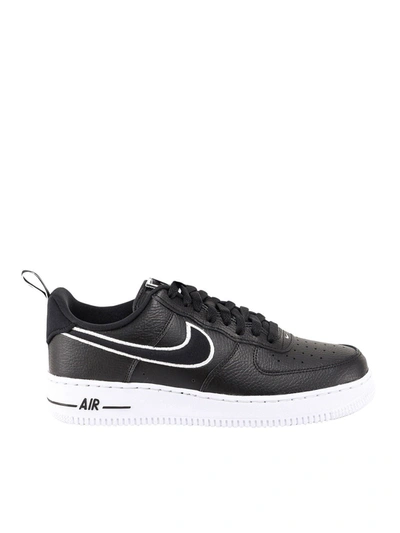 Shop Nike Air Force 1 Faux Leather Sneakers In Black