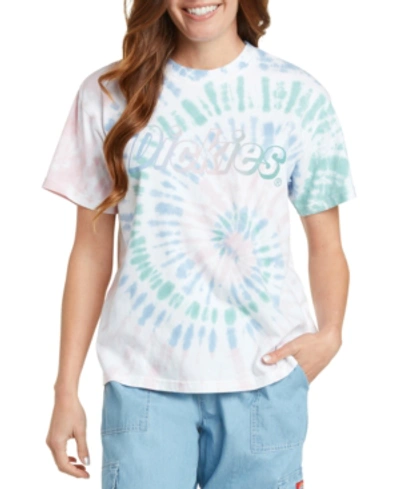 Shop Dickies Juniors' Tie-dyed Logo Graphic T-shirt In Tie Dye