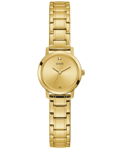Guess Women's Diamond-accent Gold-tone Stainless Steel Bracelet Watch 25mm In Gold-tone