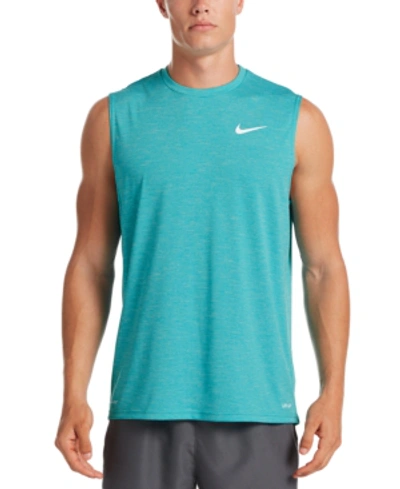 Shop Nike Men's Hydroguard Swim Shirt In Laser Blue