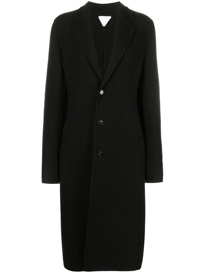 Shop Bottega Veneta Notched-lapel Single-breasted Coat In Black