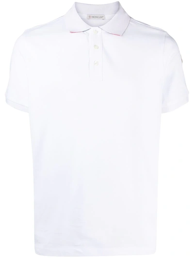 Shop Moncler Logo-print Polo Shirt In White