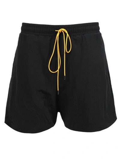 Shop Rhude Drawstring Shorts, Black