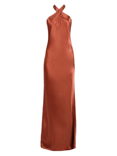 Shop Galvan Rust Eve Gown In Brown