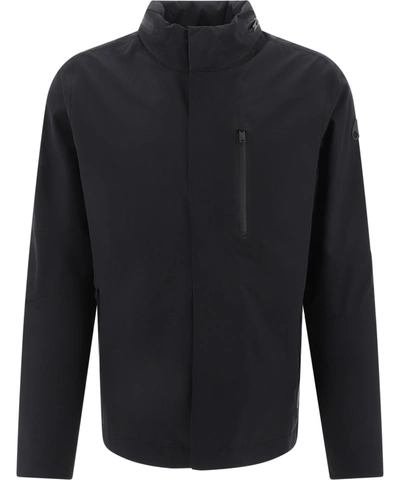 Shop Moose Knuckles Black Nylon Outerwear Jacket