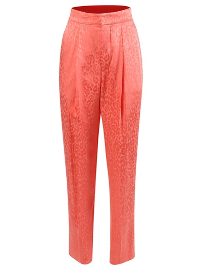 Shop Dundas Coral Print Trousers In Pink