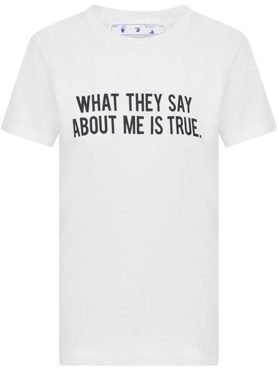 Shop Off-white Sentences White Cotton T-shirt