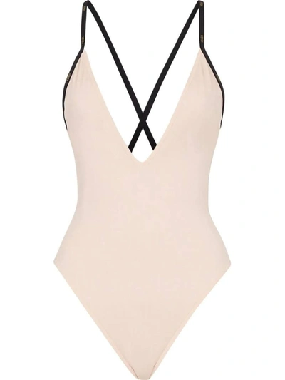 Shop Fendi Ff Reversible One Piece Swimsuit In Pink
