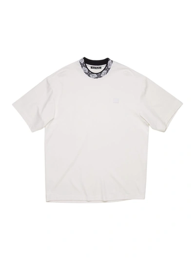 Shop Acne Studios Collar Logo T-shirt In White