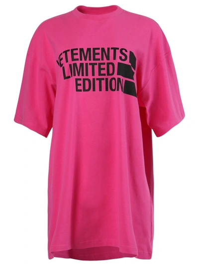 Shop Vetements Big Logo Limited Edition T-shirt In Pink