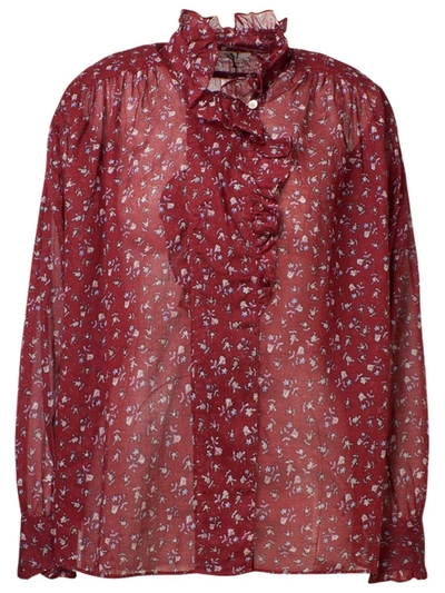 Shop Isabel Marant Étoile Burgundy Cotton Shirt