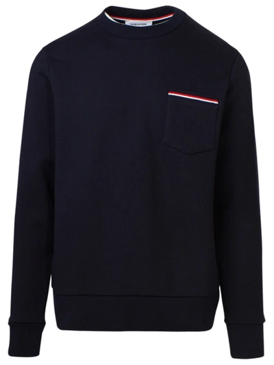 Shop Thom Browne Blue Cotton Sweatshirt