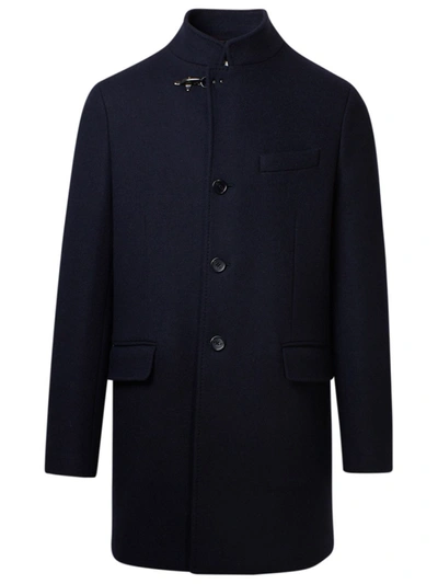 Shop Fay Blue Wool Coat