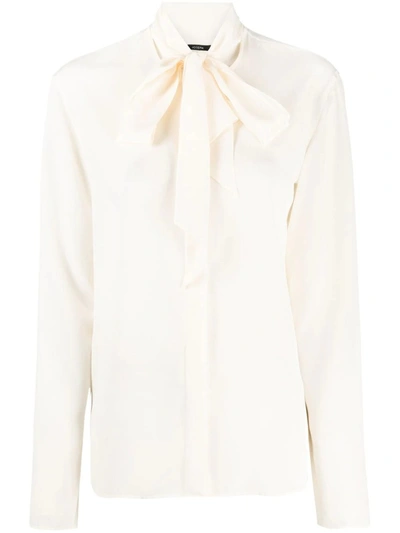 Shop Joseph Tie-neck Blouse In White