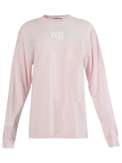 Shop Alexander Wang Wang Puff Print Long Sleeve T-shirt In Pink