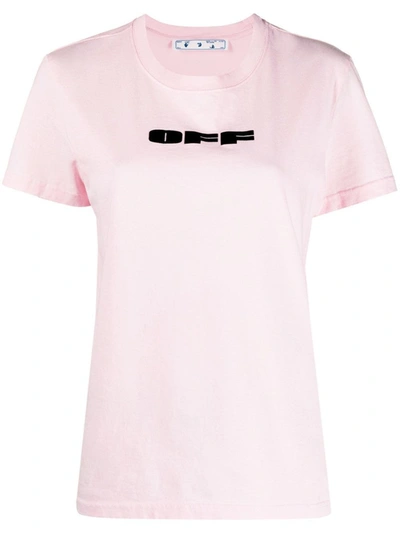 Shop Off-white Pink Cotton T-shirt