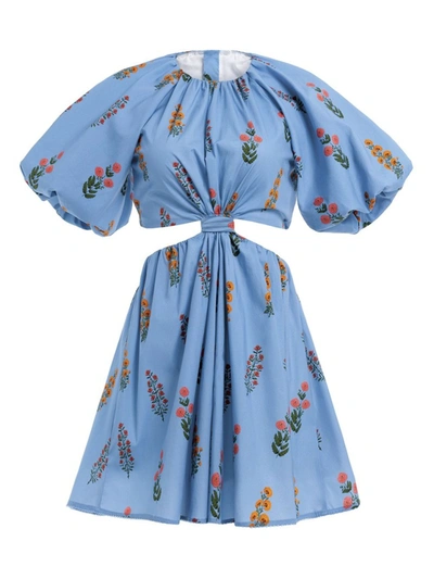 Shop Agua By Aguabendita Laurel Mini Dress In Blue