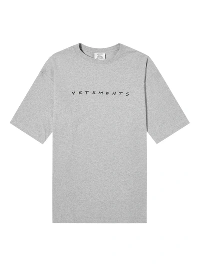 Shop Vetements Grey Friendly Logo T-shirt