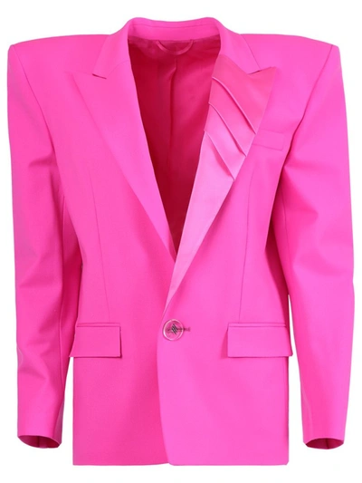 Shop Attico Fuchsia Oversize Blazer In Pink
