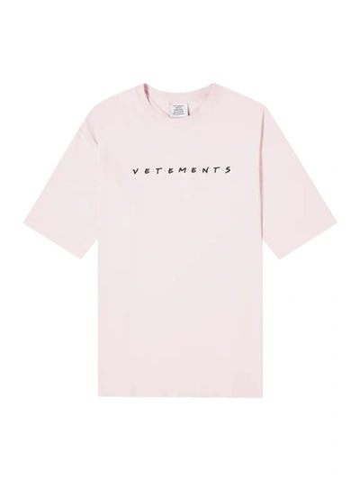 Shop Vetements Baby Pink Friendly Logo T-shirt