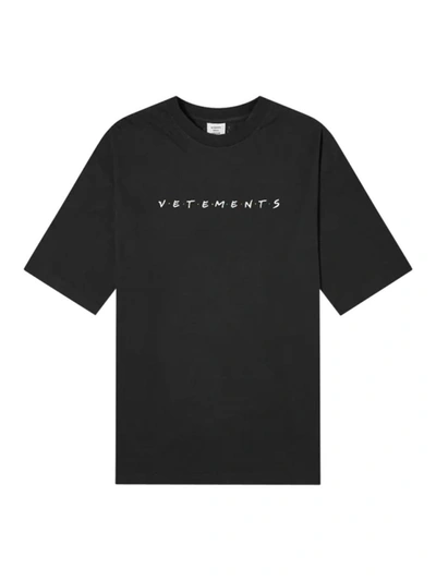 Shop Vetements Black Friendly Logo T-shirt