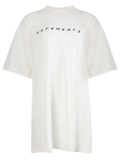 Shop Vetements White Friendly Logo T-shirt