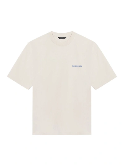 Shop Balenciaga Medium Fit T-shirt, Chalky White