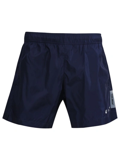 Shop Off-white Ow Logo Swimshorts In Blue