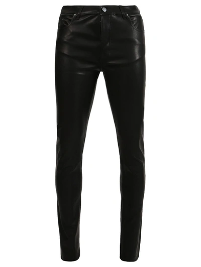Shop Amiri Five Pocket Leather Pants In Black