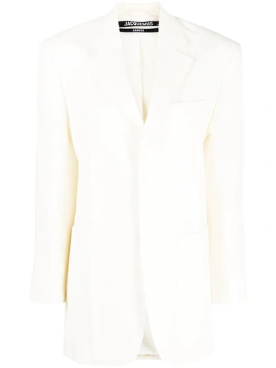 Shop Jacquemus Single-breasted Blazer Jacket In White