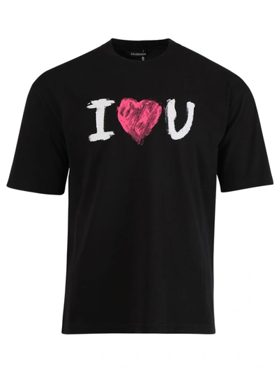 Shop Balenciaga I Heart You' T-shirt In Black