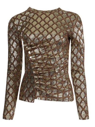 Shop Paco Rabanne Gold Palazzo Top