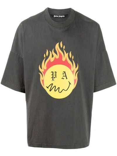 Shop Palm Angels Burning Head Oversize T-shirt In Black