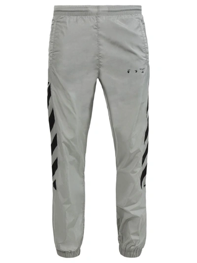 Shop Off-white Diagonal Nylon Trackpant In Grey