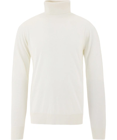 Shop Dolce & Gabbana Beige Cashmere Sweater In White