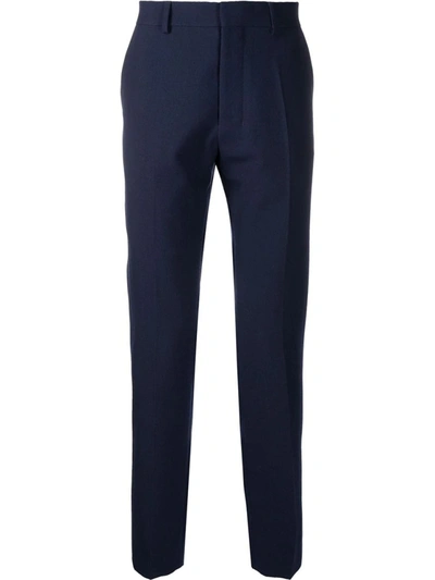 Shop Ami Alexandre Mattiussi Slim-fit Tailored Trousers In Blue