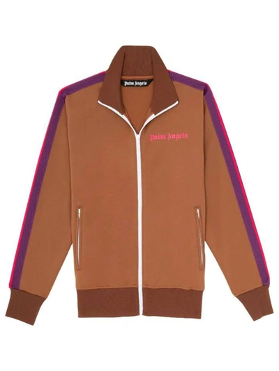 Shop Palm Angels Classic College Track Jacket In Brown