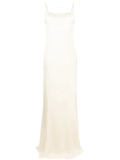 Shop Jacquemus Cut-out Detail Sleeveless Gown In Neutrals