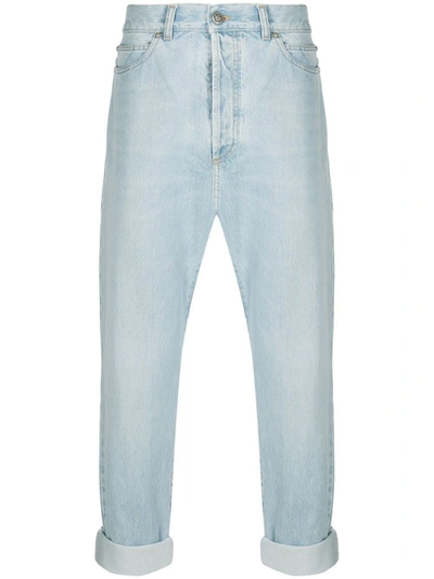 Shop Balmain Stone Bleach Jeans In Blue