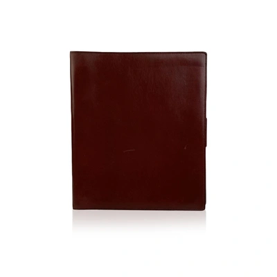 Pre-owned Gucci Vintage Burgundy Leather 5 Ring 1976 Agenda