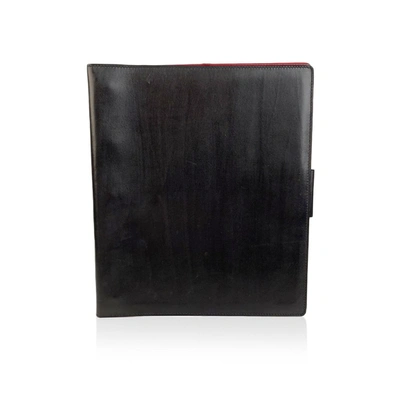 Shop Gucci Vintage Black Leather 5 Ring Agenda Notebook Cover