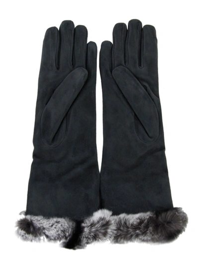 Shop Sermoneta Gloves Grey Cashmere Gloves In Black