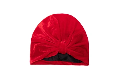 Shop Khoon Hooi Velvet Erykah Turban In Red