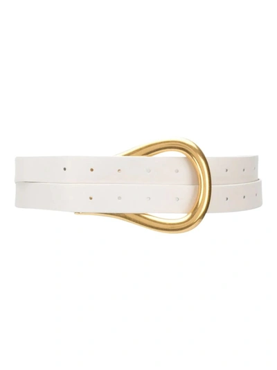 Shop Bottega Veneta Leather Double Strap Belt In White