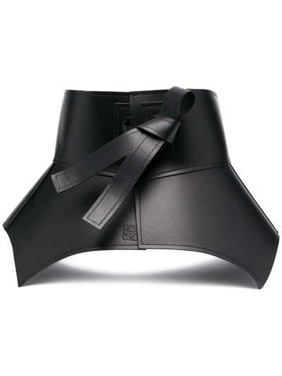 Shop Loewe Leather Obi Corset Belt In Black
